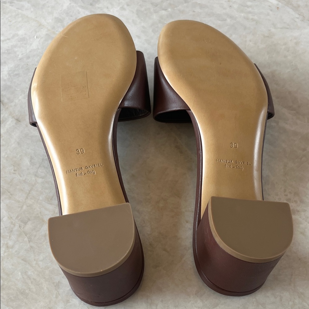 NWOT Mansur Gavriel burgundy leather mule size 39. - Picture 3 of 5